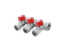 Гребенка с кранами Ду1"х16 3 выхода