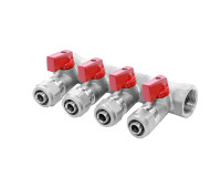 Гребенка с кранами Ду1"х20 4 выхода