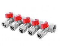 Гребенка с кранами Ду3/4"х16 5 выходов